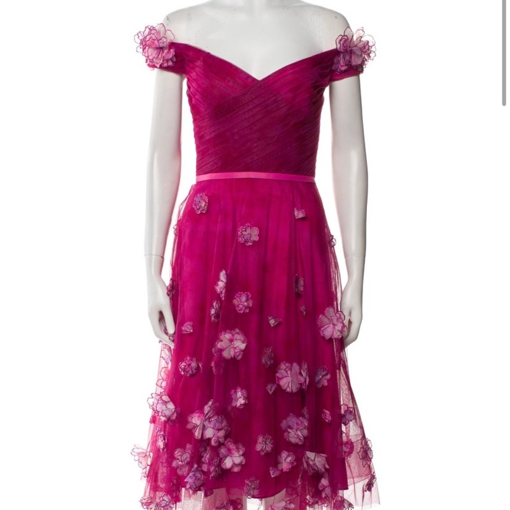 Elegant Pink Floral Midi Dress
